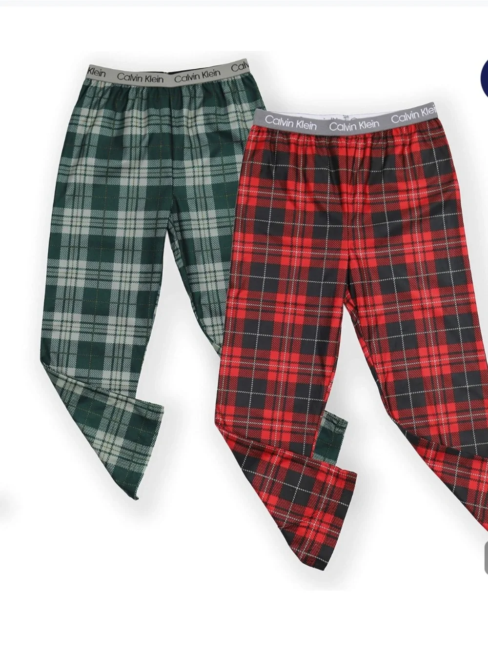Calvin Klein Kids Plaid Pajama Bottoms in Red and Green